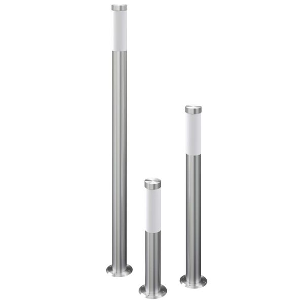 vidaXL Juego de l&aacute;mparas de jard&iacute;n 3 pzas acero inoxidable impermeable