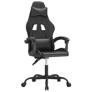 vidaXL Silla gaming cuero sint&eacute;tico negro