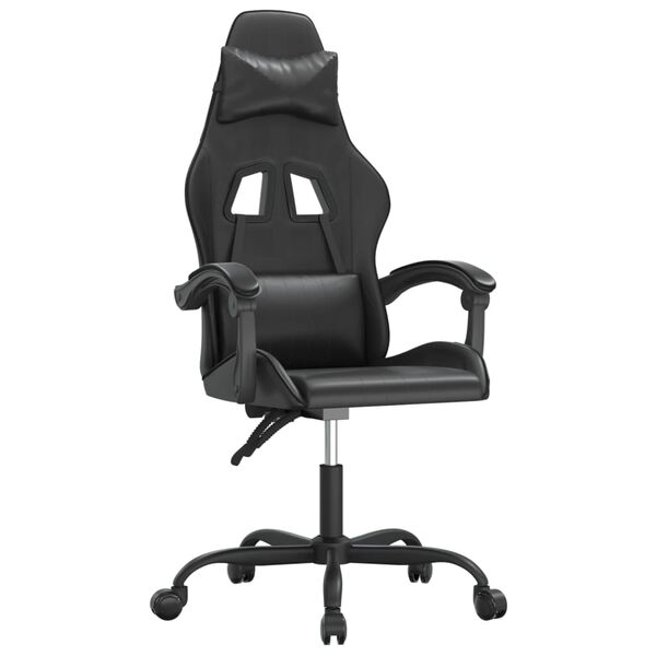 vidaXL Silla gaming cuero sintético negro