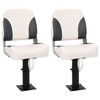 vidaXL Asiento plegable para barco juego de 2 con respaldo bajo