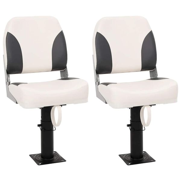 vidaXL Asiento plegable para barco juego de 2 con respaldo bajo