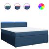 vidaXL Cama box spring con colch&oacute;n tela azul 180x200 cm