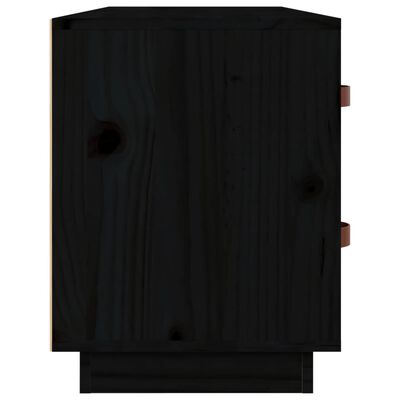 vidaXL Banco zapatero madera maciza de pino negro 100x34x45 cm