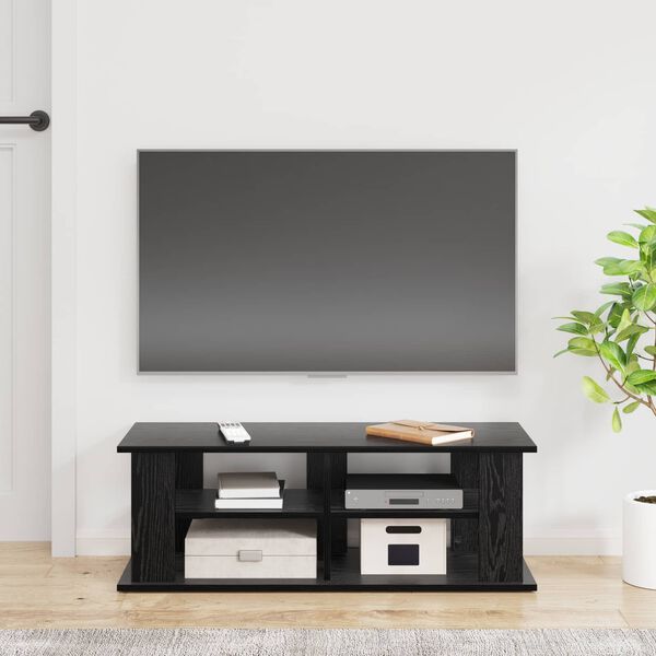 vidaXL Soporte para TV Roble Negro 96 x 35 x 33,5 cm