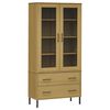 vidaXL Librer&iacute;a patas de metal OSLO madera maciza marr&oacute;n 85x35x172,5cm