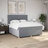 vidaXL Cama box spring con colch&oacute;n tela gris claro 200x200 cm