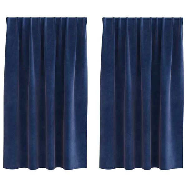 vidaXL Cortinas opacas 2 pcs Azul Oscuro 140 x 140 cm Terciopelo