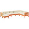 vidaXL Set de sof&aacute;s jard&iacute;n 8 pzas con cojines madera pino marr&oacute;n cera