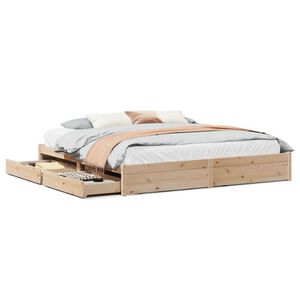 vidaXL Estructura de cama sin colch&oacute;n madera maciza de pino 200x200 cm