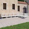 vidaXL Set de sal&oacute;n de jard&iacute;n de 7 piezas blanco madera maciza de pino