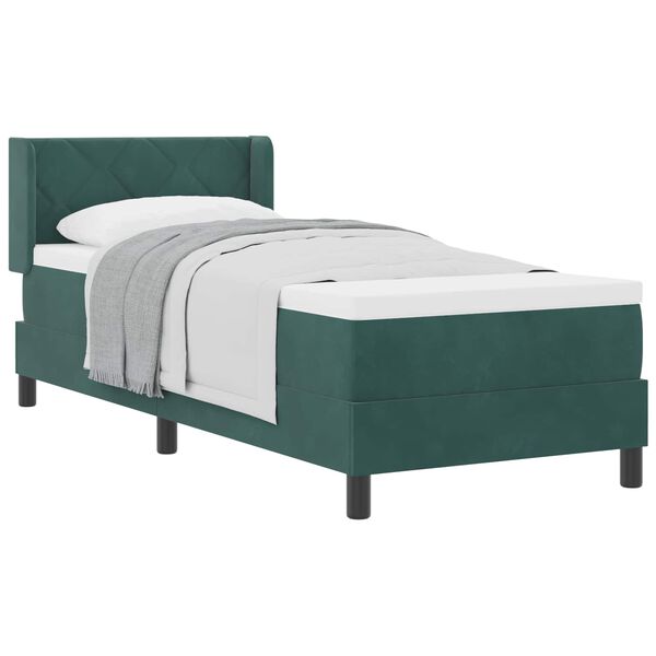 vidaXL Cama tipo Box Spring Verde oscuro 200 x 80 cm Terciopelo