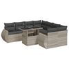 vidaXL Set muebles jardín 9 pzas y cojines ratán sintético gris claro
