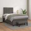 vidaXL Cama box spring con colch&oacute;n cuero sint&eacute;tico gris 120x200 cm