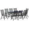 vidaXL Conjunto de Comedor de Jard&iacute;n 9 uds. Antracita