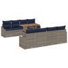 vidaXL Conjunto de sof&aacute; de jard&iacute;n 9 pcs Gris Polirat&aacute;n