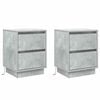 vidaXL Armario de Noche 2 uds. Gris Concreto 39 x 34,5 x 50 cm