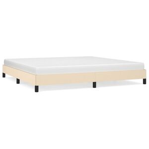 vidaXL Cama sin colch&oacute;n tela color crema 200x200 cm
