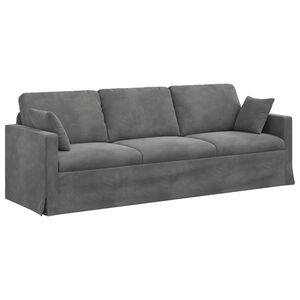 vidaXL Sof&aacute; Gris oscuro 228 x 78 x 80 cm Terciopelo
