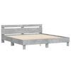 vidaXL Estructura de cama cabecero y luces LED gris hormig&oacute;n 200x200cm