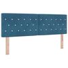 vidaXL Cama Box Spring LED con LED Azul Oscuro 160 x 200 cm Terciopelo