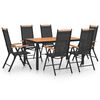 vidaXL Juego de comedor para jard&iacute;n de 7 piezas aluminio negro