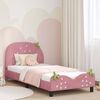 vidaXL Cama para ni&ntilde;os con cabecero Rosa 90 x 190 cm Terciopelo