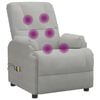 vidaXL Sill&oacute;n de masaje elevable de piel de ante artificial gris claro