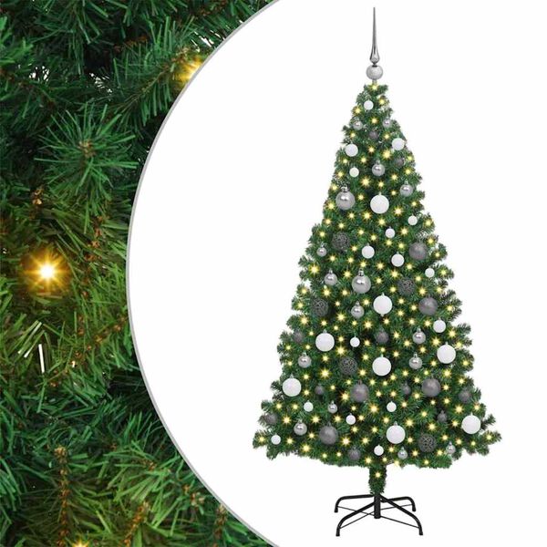 vidaXL &Aacute;rbol de Navidad artificial Verde 180 cm PVC y Acero y Pl&aacute;stico