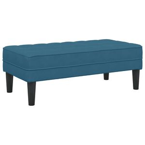 vidaXL Banco con coj&iacute;n Azul 113 x 57 x 39 cm Terciopelo