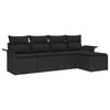 vidaXL Conjunto de sofá de jardín 5 pcs Negro ratán sintético