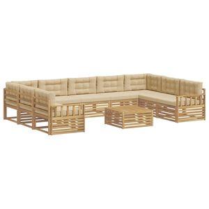 vidaXL Conjunto de sof&aacute;s de exterior 10 uds. y Beige