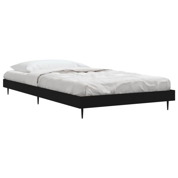 vidaXL Estructura de cama madera de ingeniería negra 100x200 cm