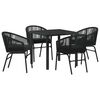 vidaXL Conjunto de Comedor de Jard&iacute;n 5 pcs Negro
