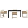 vidaXL Conjunto de Comedor de Jard&iacute;n 5 pcs Beige rat&aacute;n sint&eacute;tico