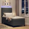 vidaXL Cama Box Spring LED con colch&oacute;n Gris oscuro 80 x 200 cm tela