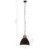 vidaXL L&aacute;mpara colgante industrial hierro negro y madera 46 cm E27