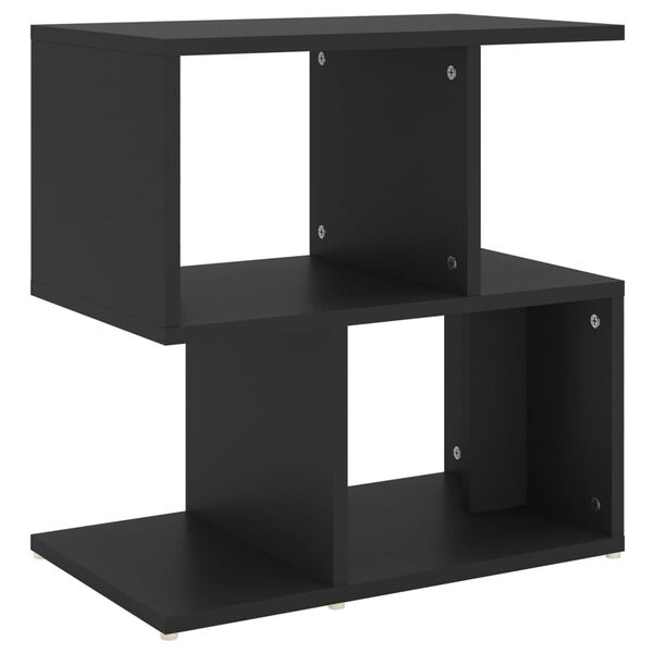 vidaXL Mesita de noche madera contrachapada negro 50x30x51,5cm