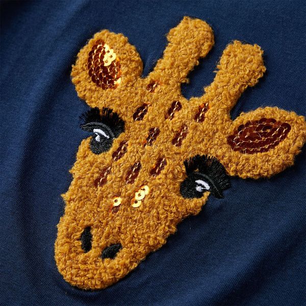 Camiseta infantil de manga larga azul marino 140