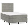 vidaXL Cama box spring con colch&oacute;n terciopelo gris claro 120x190 cm