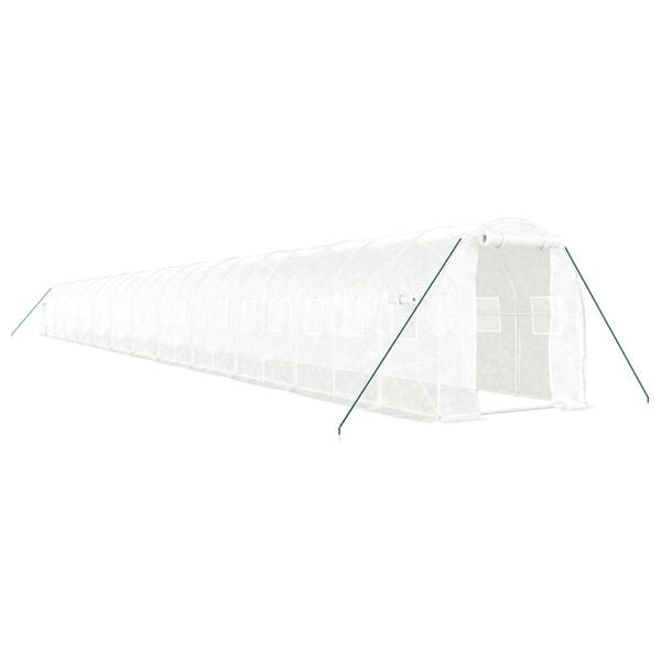 vidaXL Invernadero con estructura de acero blanco 48 m² 24x2x2 m