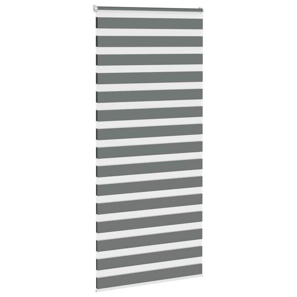 vidaXL Estor cebra gris oscuro 95x230cm tejido ancho 90,9 cm poliéster