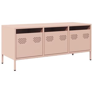 vidaXL Mueble para TV acero laminado en fr&iacute;o rosa 101,5x39x43,5 cm