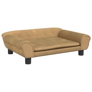 vidaXL Cama para perros de terciopelo marr&oacute;n 70x48x22 cm