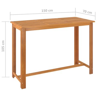 vidaXL Set de mesa y sillas de bar 7 piezas madera maciza de acacia
