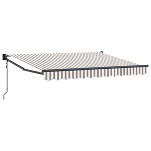 vidaXL Toldo retr&aacute;ctil Gris claro y blanco. 4 x 3 m Poli&eacute;ster y metal