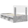 vidaXL Estructura de cama con cabecera Gris concreto 75 x 190 cm