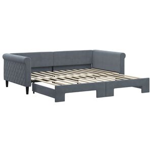 vidaXL Sof&aacute; cama nido terciopelo gris oscuro 100x200 cm