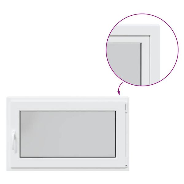 vidaXL Ventana de sótano "RISOR" 100x60 cm oscilobatiente DIN derecha blanca