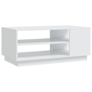 vidaXL Mesa de centro de madera de ingenier&iacute;a blanca 102x55x43 cm