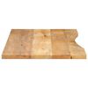 vidaXL Tablero escritorio con curva madera mango rugosa 140x60x2,5 cm